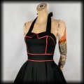 Sukienka Pin Up Gothic XS Hearts &amp; Roses czarna z czerwonymi lamówkami4.jpg