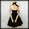 Sukienka Pin Up Gothic XS Hearts &amp; Roses czarna z czerwonymi lamówkami5.jpg