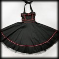 Sukienka Pin Up Gothic XS Hearts &amp; Roses czarna z czerwonymi lamówkami6.jpg