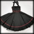 Sukienka Pin Up Gothic XS Hearts &amp; Roses czarna z czerwonymi lamówkami9.jpg