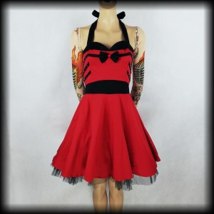 Sukienka Pin Up Punk H&R M mini czerwona 