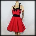 Sukienka Pin Up Punk H&amp;R M mini czerwona2.jpg