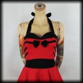 Sukienka Pin Up Punk H&amp;R M mini czerwona3.jpg