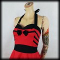 Sukienka Pin Up Punk H&amp;R M mini czerwona4.jpg