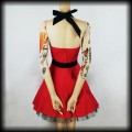 Sukienka Pin Up Punk H&amp;R M mini czerwona5.jpg