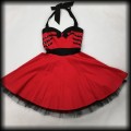 Sukienka Pin Up Punk H&amp;R M mini czerwona6.jpg