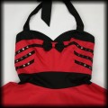 Sukienka Pin Up Punk H&amp;R M mini czerwona7.jpg