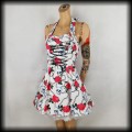 Sukienka Pin Up Punk H&amp;R M mini czaszki róże2.jpg