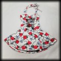Sukienka Pin Up Punk H&amp;R M mini czaszki róże6.jpg