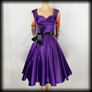 Sukienka Pin Up Belle Poque M fioletowa satynowa 