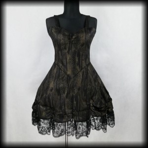 Sukienka Golden Steampunk XL/XXL goth złota drapowana
