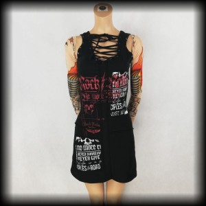 Sukienka mini S Rock Rebel rock skrzydła