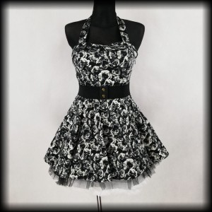 Sukienka Pin Up Punk Hearts & Roses M mini mroczne róże