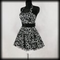 Sukienka Pin Up Punk Hearts &amp; Roses M mini mroczne róże2.jpg