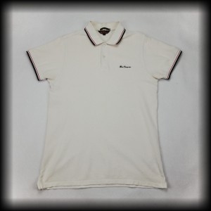 Polo Ben Sherman L białe z czarno czerwonymi lamówkami
