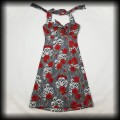 Sukienka Pin Up Punk czaszki i róże SM Black Roses szara6.jpg