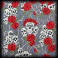 Sukienka Pin Up Punk czaszki i róże SM Black Roses szara7.jpg