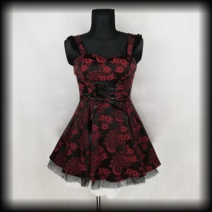 Sukienka mini Gothic H&R L żakardowa