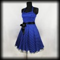 Sukienka Pin Up Hearts &amp; Roses XL niebieska w groszki NOWA2.jpg