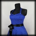 Sukienka Pin Up Hearts &amp; Roses XL niebieska w groszki NOWA4.jpg