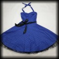 Sukienka Pin Up Hearts &amp; Roses XL niebieska w groszki NOWA6.jpg