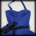Sukienka Pin Up Hearts &amp; Roses XL niebieska w groszki NOWA7.jpg