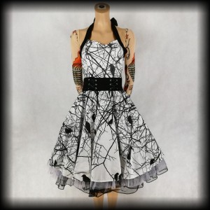 Sukienka Vixxsin w kruki M Pin Up Punk Gothic 