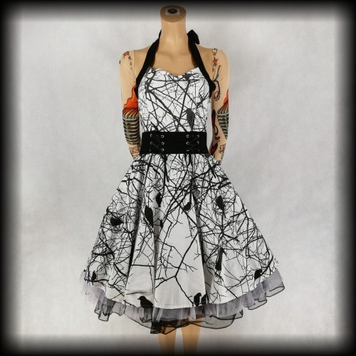 Sukienka Vixxsin w kruki M Pin Up Punk Gothic.jpg