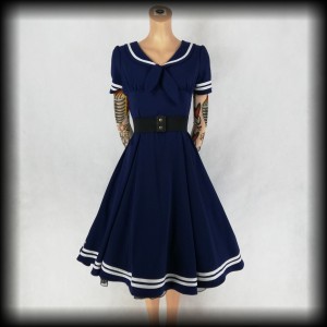 Sukienka Pin Up Hell Bunny Vixen M/L marynarska