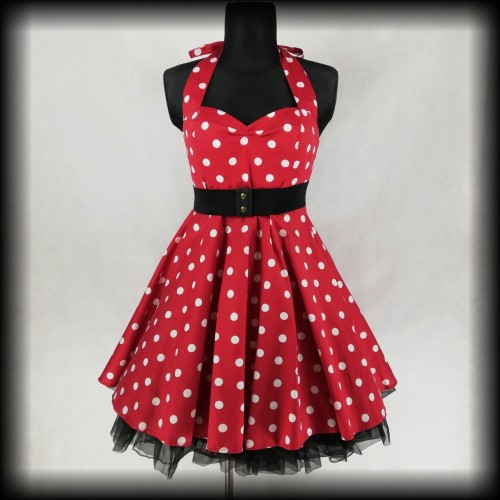 Sukienka Pin Up Hell Bunny XL czerwona w groszki.jpg