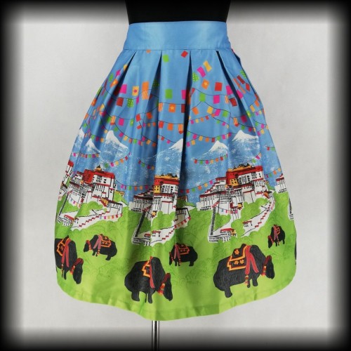 Spódnica Pin Up Lindy Bop XXL krajobraz w Tybecie.jpg