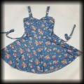Sukienka Pin Up Retro M niebieska w kwiaty6.jpg