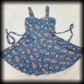 Sukienka Pin Up Retro M niebieska w kwiaty91.jpg