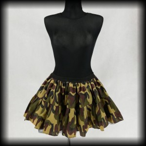 Spódnica mini M-XL moro z tiulem
