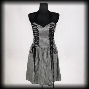 SukienkaLip Service M gorsetowa w kratkę