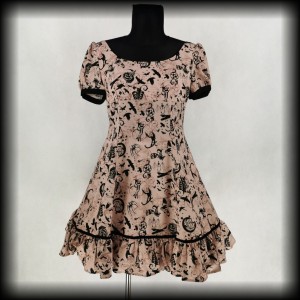 Sukienka Spin Doctor L różowa w mroczne wzory NOWA