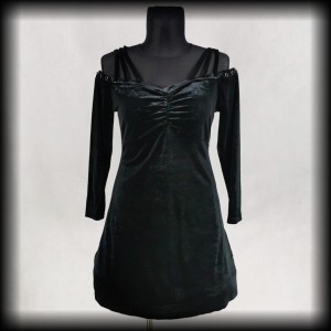 Sukienka Scarlett Darkness L Goth czarna aksamitna mini 