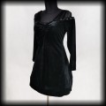 Sukienka Scarlett Darkness L Goth czarna aksamitna mini2.jpg