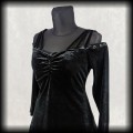 Sukienka Scarlett Darkness L Goth czarna aksamitna mini4.jpg
