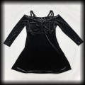 Sukienka Scarlett Darkness L Goth czarna aksamitna mini7.jpg