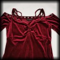 Sukienka Scarlett Darkness L Goth bordo aksamitna mini7.jpg