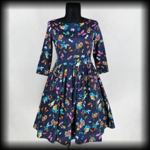 Sukienka Retro Lindy Bop M/L motyle i kwiaty