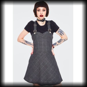Sukienka mini Jawbreaker L krata Miss Morbid NOWA