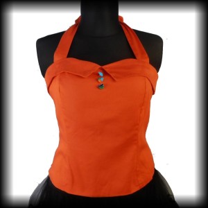 Bluzka Pin Up XL pomarańczowa