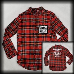 Koszula Ramones M DIY flanelowa w szkocką kratę