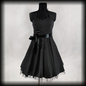 Sukienka Pin Up Hearts & Roses XL czarna w  groszki