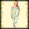 Sukienka Pin Up British Retro L ołówkowa cytryna z miętą6.jpg