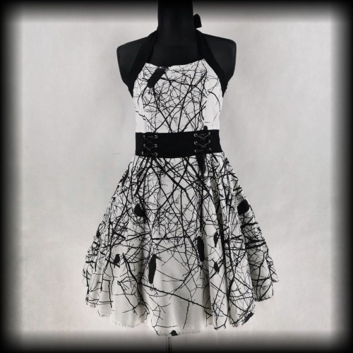 Sukienka Vixxsin w kruki XL Pin Up Punk Gothic.jpg