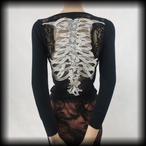 Sweterek Too Fast S szkielet rockabilly 