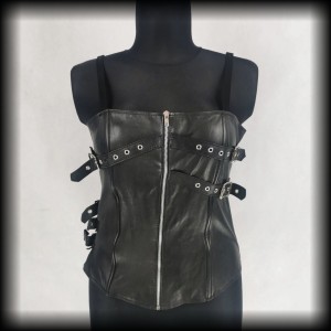 Gorset ze skóry naturalnej M/L goth klamry